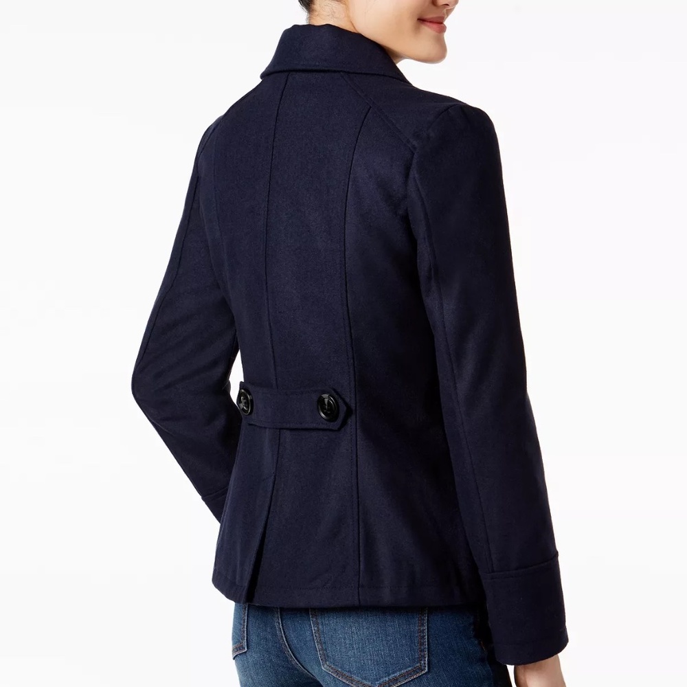 Celebrity Pink Double-Breasted Peacoat - Picture 2 of 5